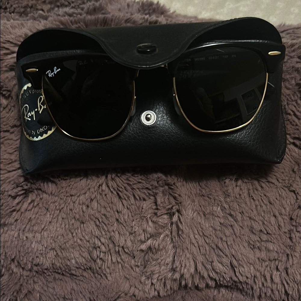 Ray-Ban Black and Gold Sunglasses